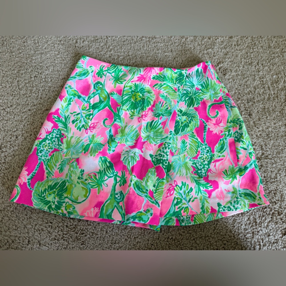 Lilly Pulitzer Pink and Green Cassia Skort in Caddy Shack